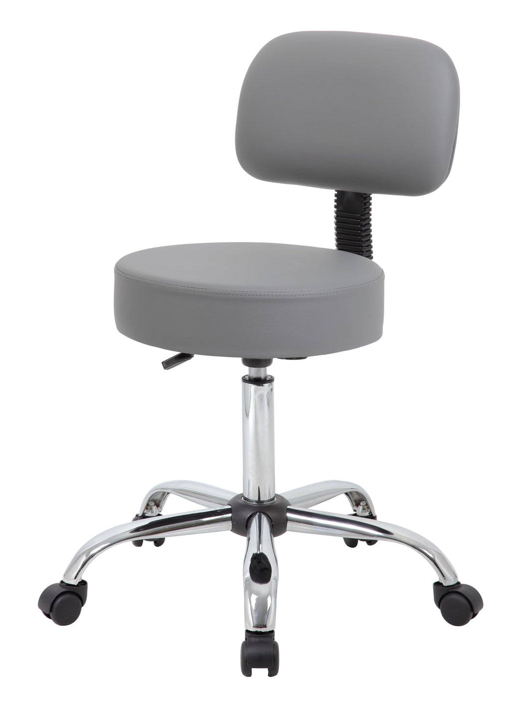 Be Well Medical Spa Professional Adjustable Drafting Stool with Back, Grey (B245-GY)