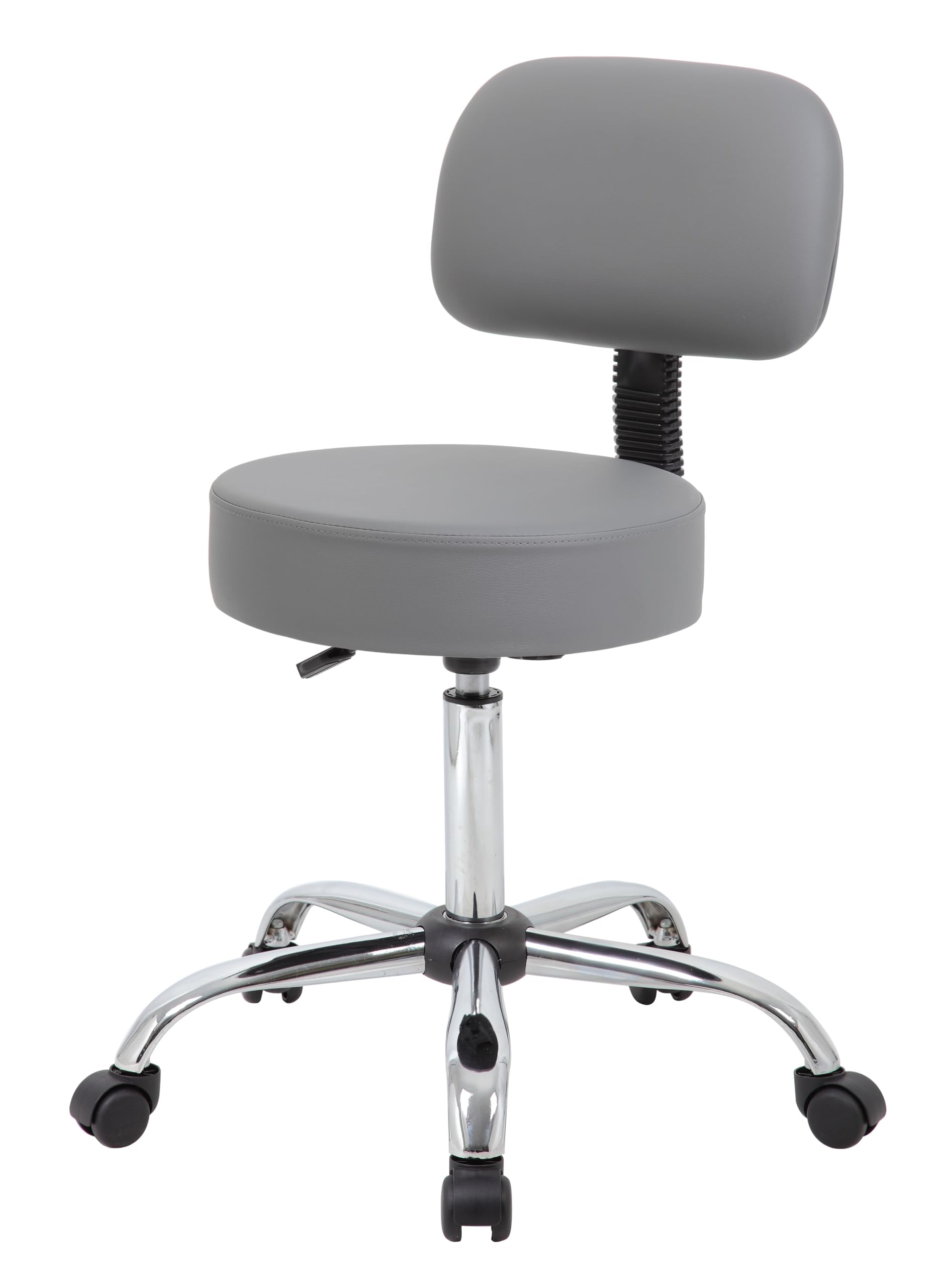 Be Well Medical Spa Professional Adjustable Drafting Stool with Back, Grey (B245-GY)