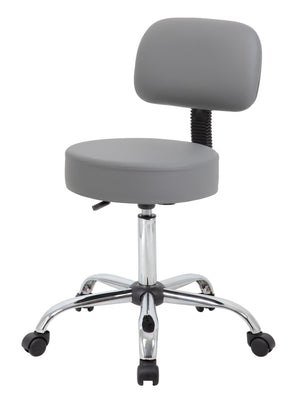 Be Well Medical Spa Professional Adjustable Drafting Stool with Back, Grey (B245-GY)
