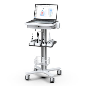Medical Trolley Cart with Laptop Tray, Mobile Dental Clinic Workstation with Oral Scanner Holder for Hospitals Beauty Salon and Labs