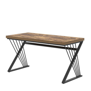 Home Office Desk, Modern Wood and Metal Computer Desk, Simple Writing Work PC Desks for Bedroom, Industrial Study Gaming Table for Living Room, Rustic Brown, 53 Inch
