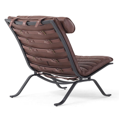 Leather Upholstered Armless Chair Modern Design Luxury Lounge Chair (Dark Brown)
