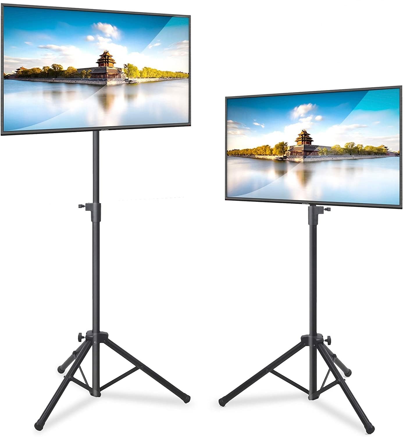 LED TV Tripod Stand - 2 Pcs Portable TV Stand, Foldable TV Stand Mount, Fits LCD Flat Panel Screen TV Up to 32