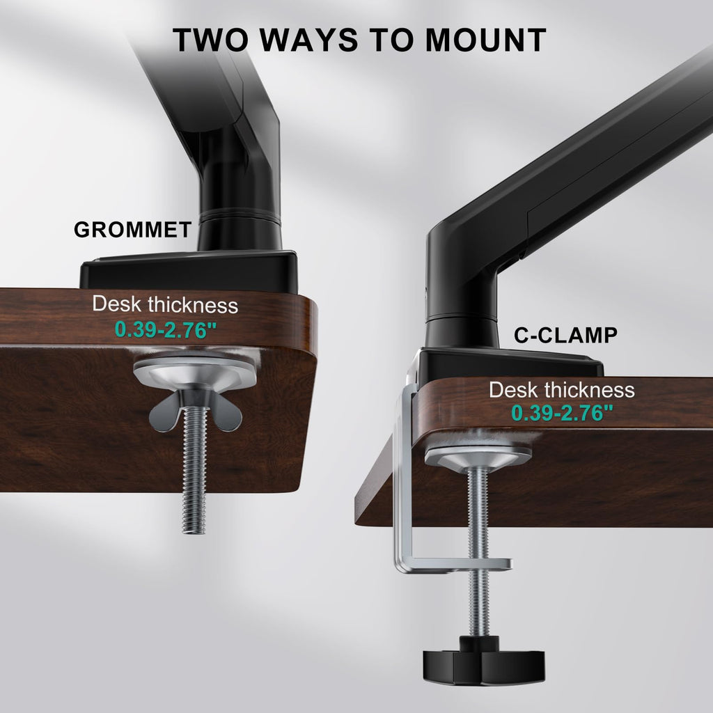 Single Monitor Mount for 13-34 inch Screens, Adjustable Single Monitors Arm, Regular Screen up to 32 inch, 26.4lbs, Computer Monitor Stand for Desk, VESA 75/100mm (GSMP001N), Black