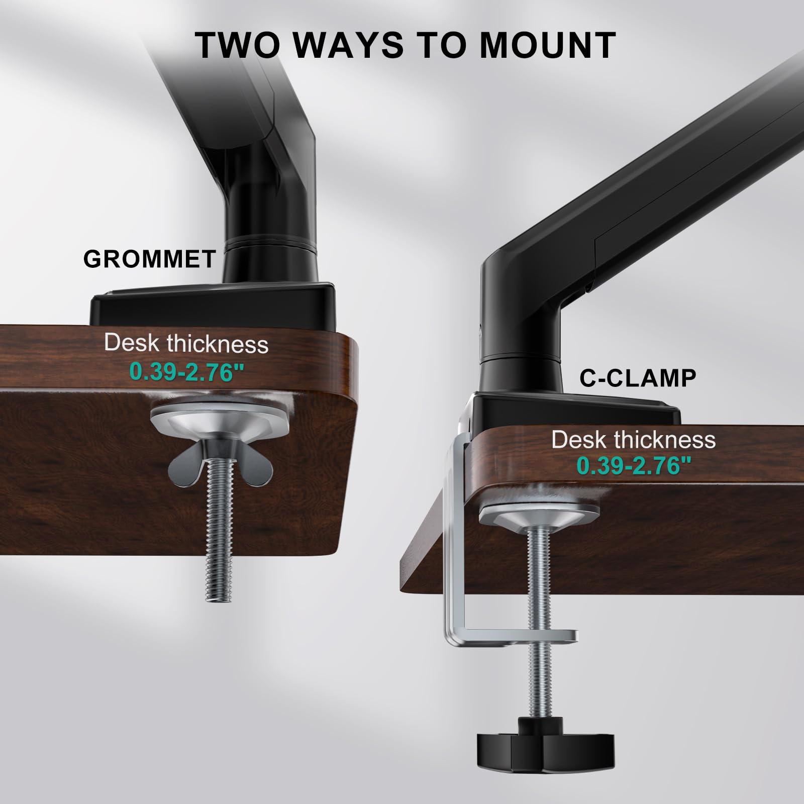 Single Monitor Mount for 13-34 inch Screens, Adjustable Single Monitors Arm, Regular Screen up to 32 inch, 26.4lbs, Computer Monitor Stand for Desk, VESA 75/100mm (GSMP001N), Black