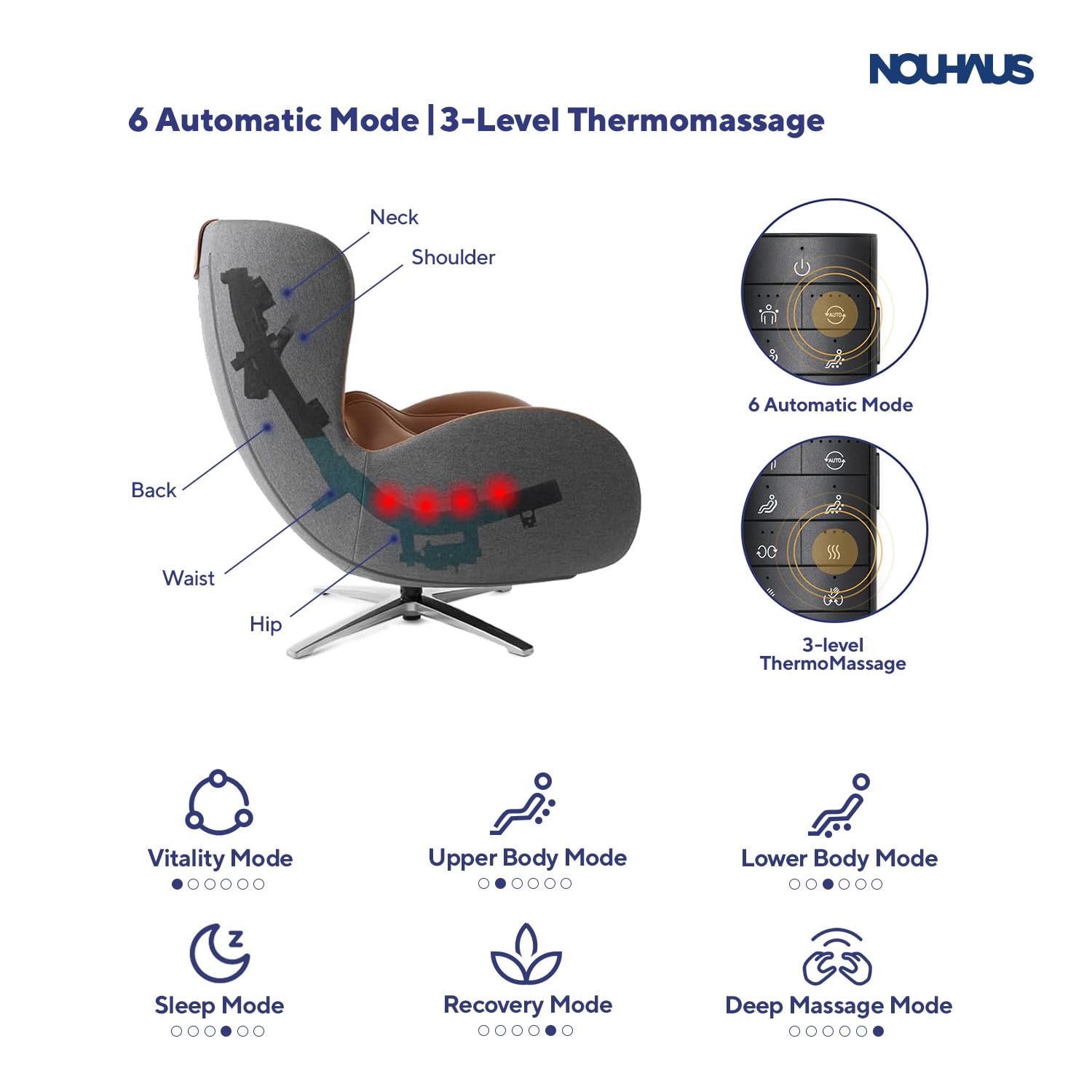 Classic Massage Chair with Ottoman – Caramel Leather Recliner with Percussive Shiatsu Massager, Built-in Speaker & Full Body Spot Massage – Ultimate Comfort for Home & Office
