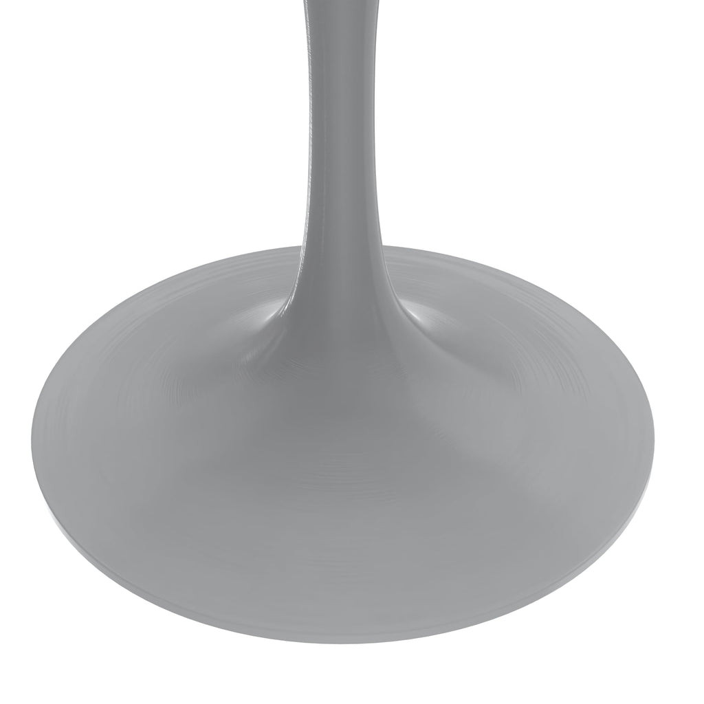 Mid-Century Modern 48 Inch Round Dining Table, MDF Wood Tabletop with White Steel Pedestal Base, Large Pedestal Kitchen & Dining Room Table, Breakfast Nook Table (Dark Maple)