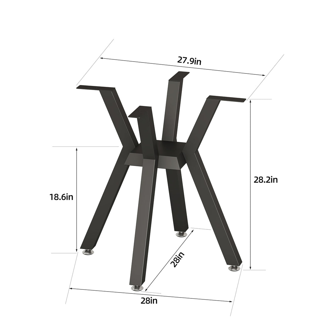 Metal Table Base，Modern Coffee Table Legs 28 Inch, Dining Table Legs for Glass, Marble, and Wood Table Tops, Heavy Duty Desk Legs Furniture Legs for Home,Kitchen,Office (Black)
