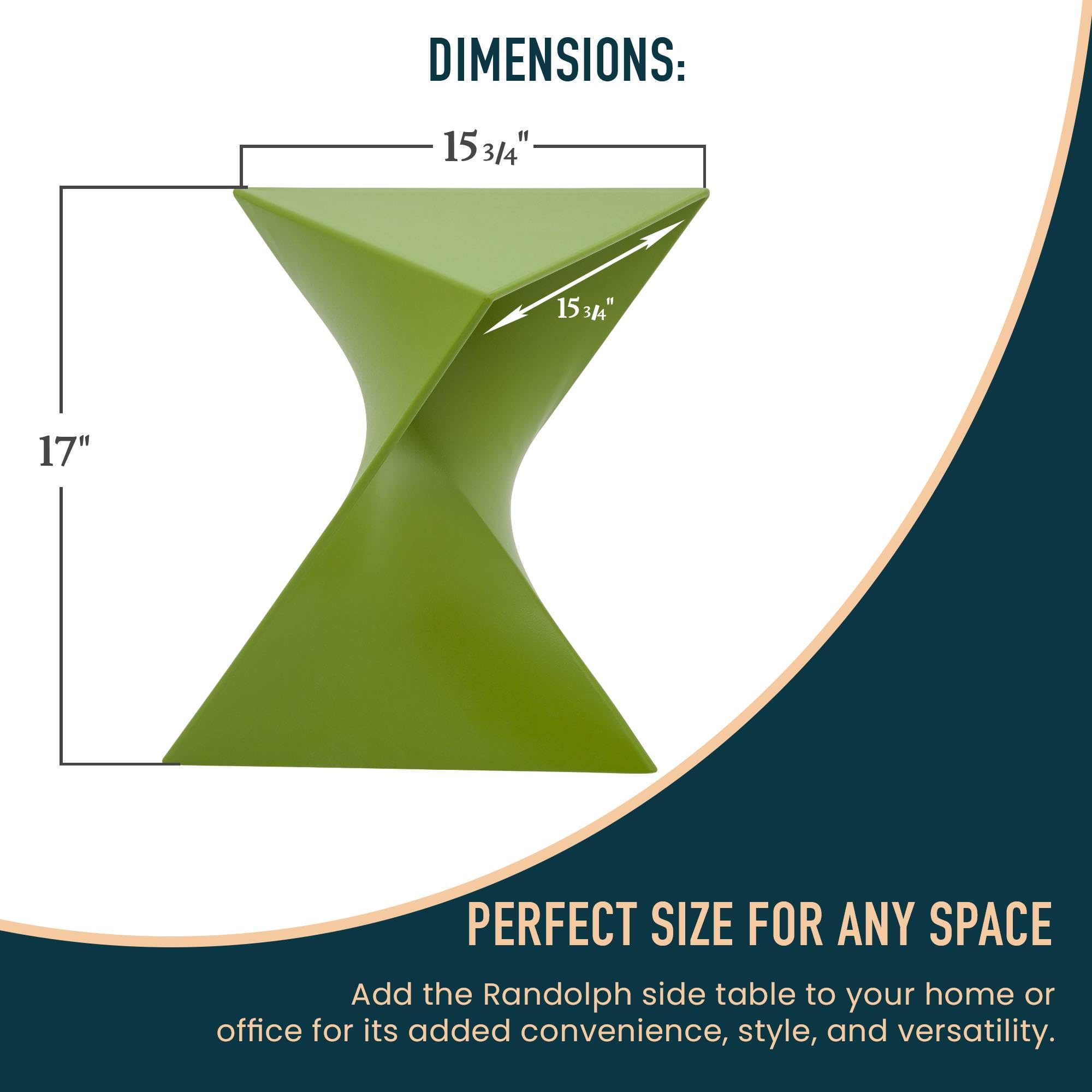 Modern Vanity Side Table, Green