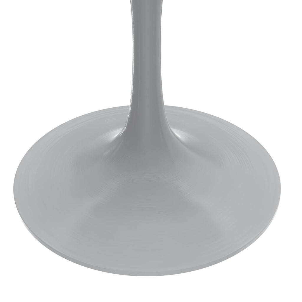 Mid-Century Modern 36 Inch Round Dining Table, MDF Wood Tabletop with White Steel Pedestal Base, Contemporary Kitchen & Dining Room Table, for Small Spaces (Black)