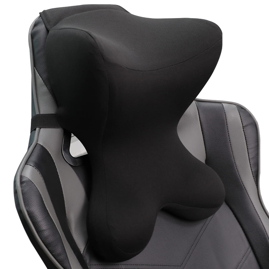 Neck Pillow for Driving Seat Car headrest Pillow/Gaming Chair Pillow with Adjustable Strap Removable Cover Ergonomic Design Neck Support Pillow for auto, Office Chair, Gaming Chair(Black)