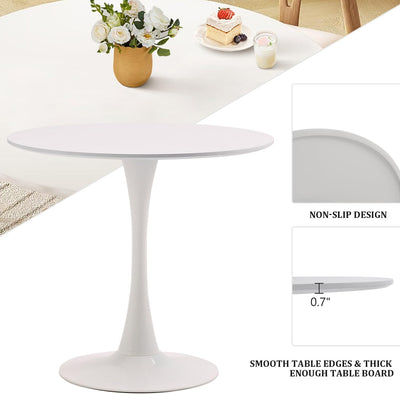White Round Dining Table, 31.5