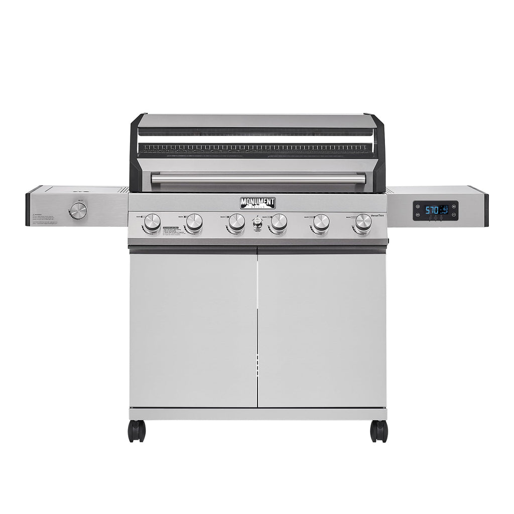 6+1 Convertible Natural Gas Smart bbq Grill, 6 Burners & 1 Side Burner Stainless Steel Denali 605 with Smart Technology, Knob Controls (Without Conversion Kit)