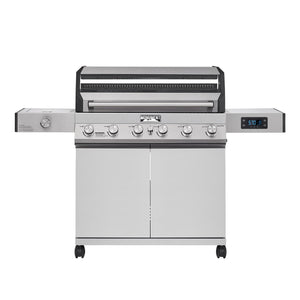 6+1 Convertible Natural Gas Smart bbq Grill, 6 Burners & 1 Side Burner Stainless Steel Denali 605 with Smart Technology, Knob Controls (Without Conversion Kit)