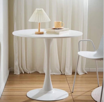 White Round Dining Table, 27.6