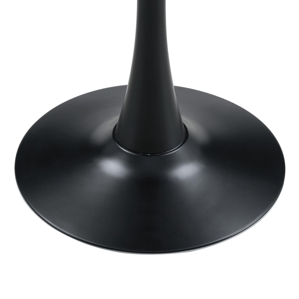 Round Dining Table, 23.6" Circle Tulip Table with Thickened Tabletop & Metal Pedestal, Mid Century Modern Bistro Table for Kitchen, Small Places, Living Room