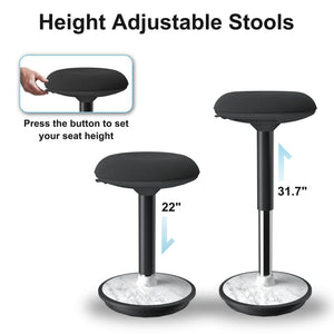 Adult Wobble Stool - Anti-Fatigue Standing Desk Stool with 360° Rocking Non-Slip Curved Base, Height Adjustable 22-32 Inch Standing Chair for Home & Office,Faux Marble