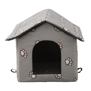 Outdoor Cat House, Cat Houses for Outdoor Cats, Weatherproof Warm and Insulated Cat House with Transparent Curtain Pet House, Stray Cats Shelter