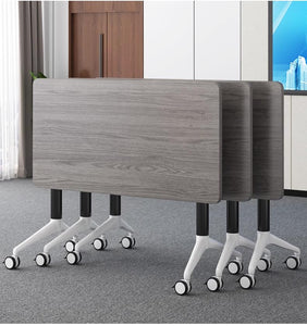 Conference Table Foldable Meeting Tables, Mobile Training Table with Wheels, Flip Top Rolling Seminar Meeting Table for Office,Meeting Room,classr (Grey, 63×23.6×29.5in)