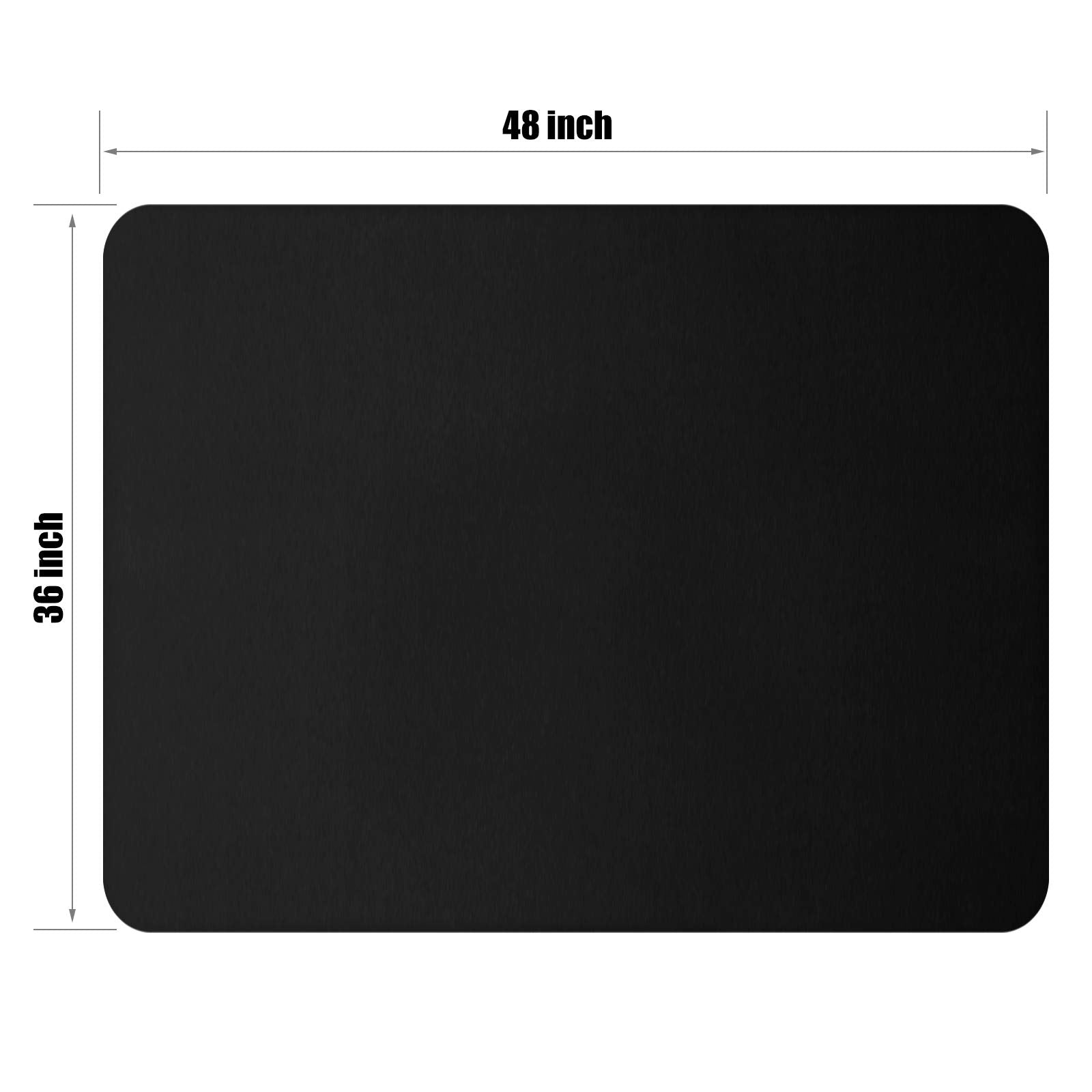 Chair mat for Hardwood Floor 36 x 48 inches Rectangle Floor Mats Wood/Tile Protection Mat for Office & Home, Black