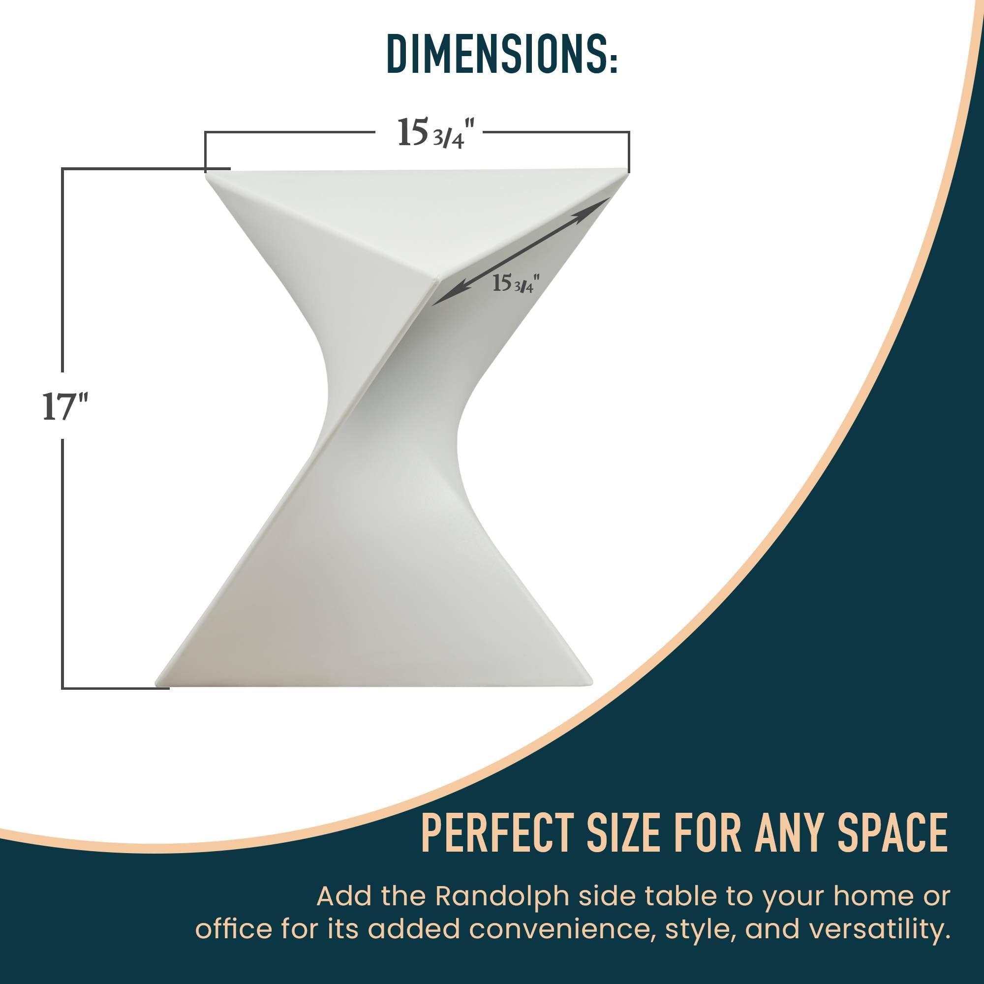 Modern Vanity Side Table, White