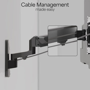 Premium Aluminum Single TV Wall Mount for 23 to 43 inch Screens, Adjustable Arm, Fits up to VESA 200x200, MOUNT-G200B