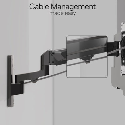 Premium Aluminum Single TV Wall Mount for 23 to 43 inch Screens, Adjustable Arm, Fits up to VESA 200x200, MOUNT-G200B