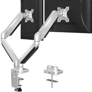 Dual Monitor Desk Mount, Die-Cast Aluminum Fully Adjustable Double Monitor Arm, Computer Monitor Stand Fits 2 Screen 17 to 32 inch - Each Arm Holds 4.4-19.8LBS