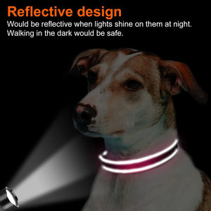 Reflective Dog Collar, Soft Neoprene Padded, Metal D-Ring, Nylon Pet Collar Adjustable for Small Dogs, Hotpink, S