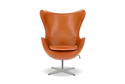 Swivel Armchair 35.4”, Italian Nappa 11000 Top Grain Leather, 360° Swivel, Mid-Century Modern Accent Chair for Living Room, Brown