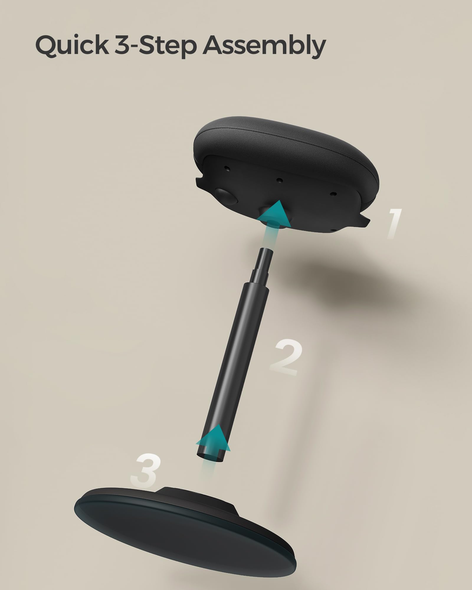 Ergonomic Wobble Stool, Height Adjustable Standing Desk Stool 23.6-33.3 Inches, Swivel Balance Chair with Non-Slip Base, Standing Chair, for Active Sitting, Office, Home, Ink Black UOSC02BK