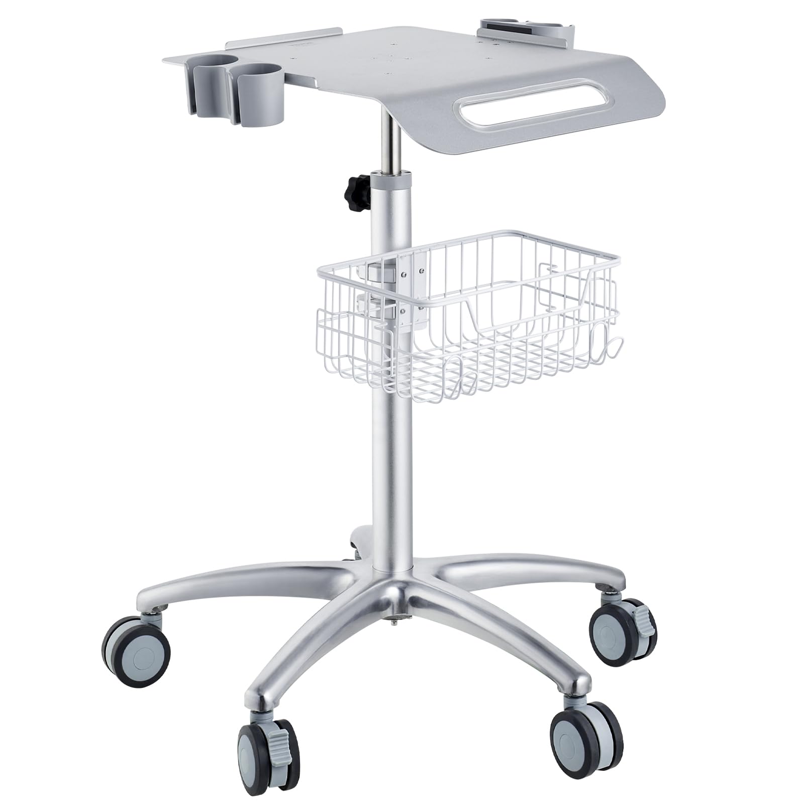 Mobile Trolley Dental Cart 29.5"-41.3" Height Adjustable Medical Cart with Wheels Rolling Cart Scanner Table with Large Tabletop?16.5"× 15.7"?