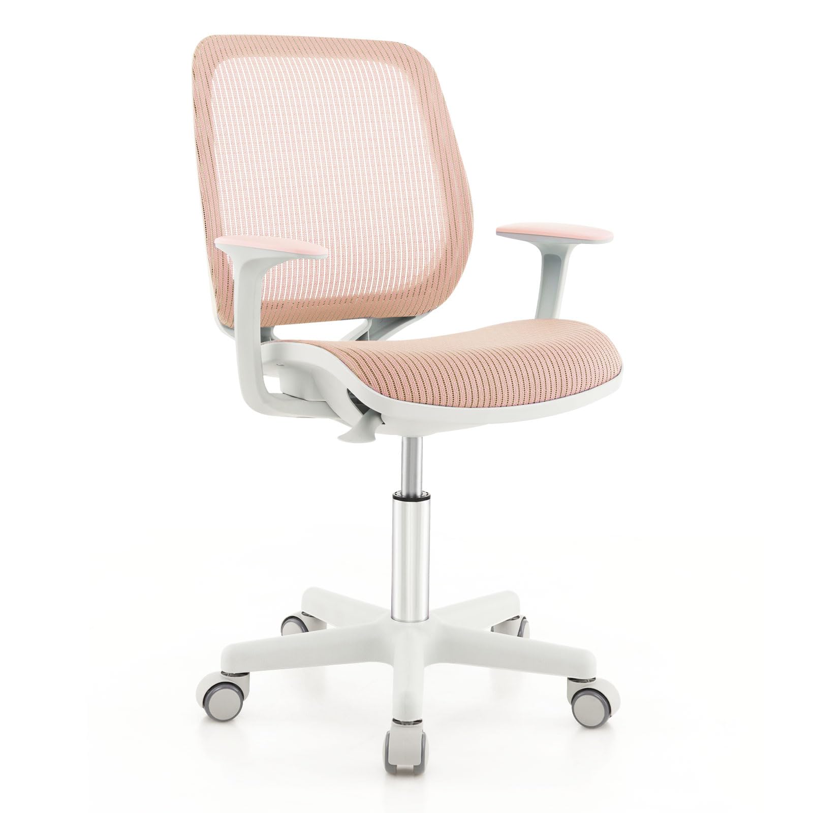 Kids Desk Chair, Height Adjustable Children Study Computer Chair with Armrests, Sit-Brake Casters, Swivel Mesh Task Chair for Boys Girls Teens Students, Kids Chair for Home, Office, School