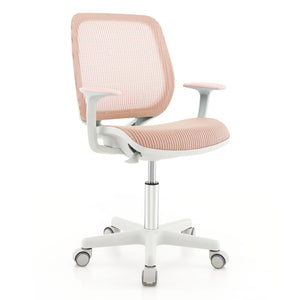 Kids Desk Chair, Height Adjustable Children Study Computer Chair with Armrests, Sit-Brake Casters, Swivel Mesh Task Chair for Boys Girls Teens Students, Kids Chair for Home, Office, School