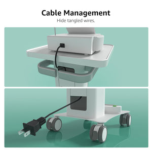Medical Trolley with Lockable Wheels-Ultrasound Imaging Scanner Cart,15.7 x 13 Inch Panel, Mobile Dental Cart for Clinics,