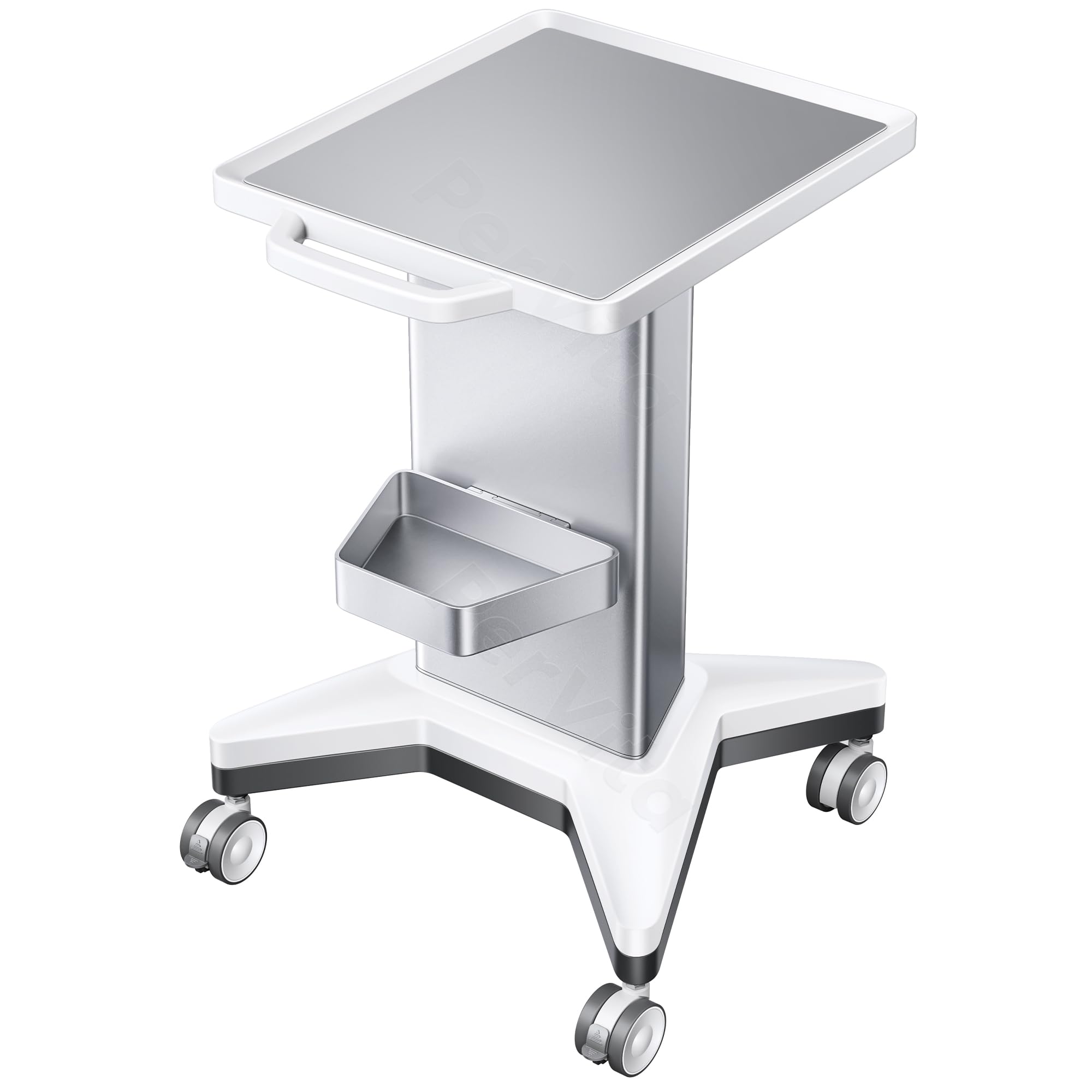 Medical Utility Cart with 4 Swivel Wheels, 100 lbs Capacity for PSP10/PSP15 Shockwave Machines, Beauty, Medical, Office & Home Use Equipment, 15.7x17.3 in Non-Slip Platform & Gel Tray