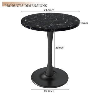 Black Marble Round Dining Table 24