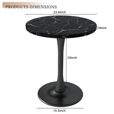 Black Marble Round Dining Table 24