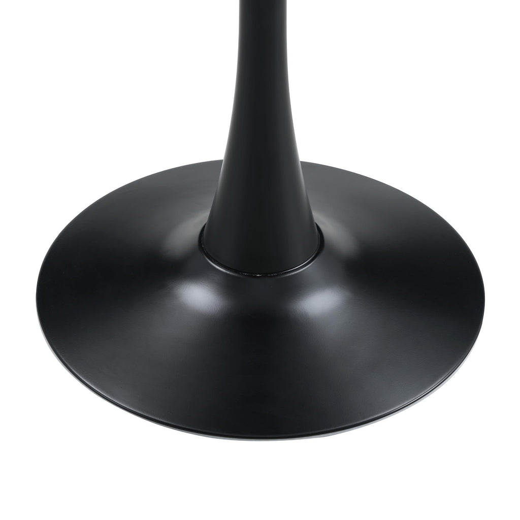 Round Dining Table, 23.6" Circle Tulip Table with Thickened Tabletop & Metal Pedestal, Mid Century Modern Bistro Table for Kitchen, Small Places, Living Room