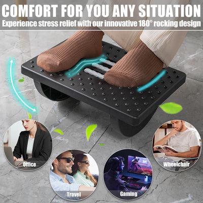 Foot Rest for Under Desk at Work - Ergonomic Foot Stools for Under Office Desk - Rocking Footrest with Roller Massager - Leg Rest for Chair, Computer Gaming -13