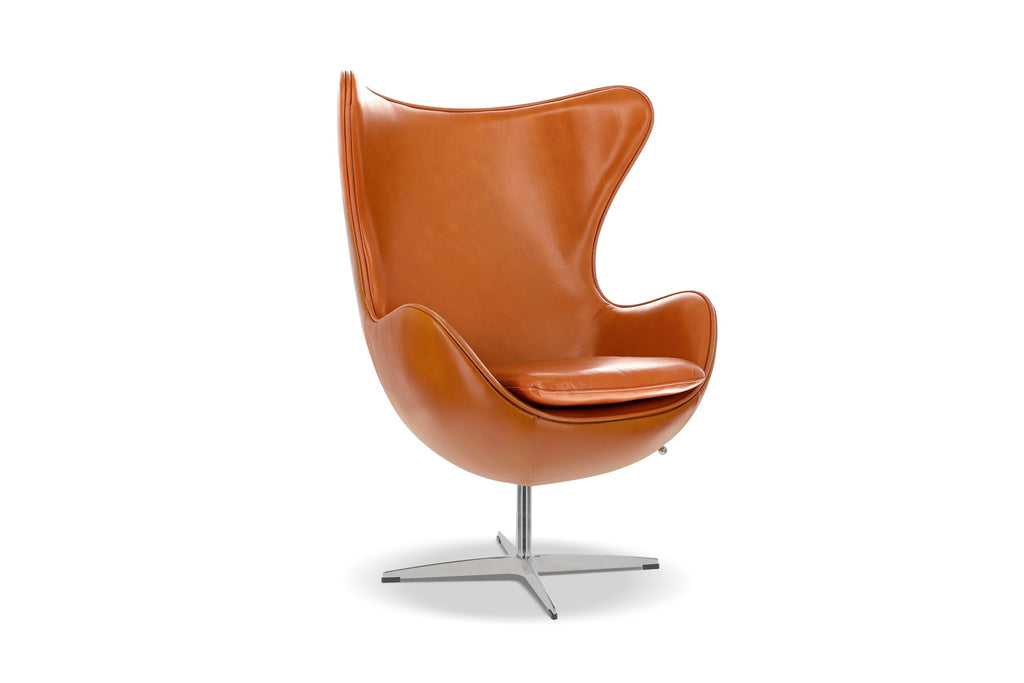 Swivel Armchair 35.4”, Italian Nappa 11000 Top Grain Leather, 360° Swivel, Mid-Century Modern Accent Chair for Living Room, Brown