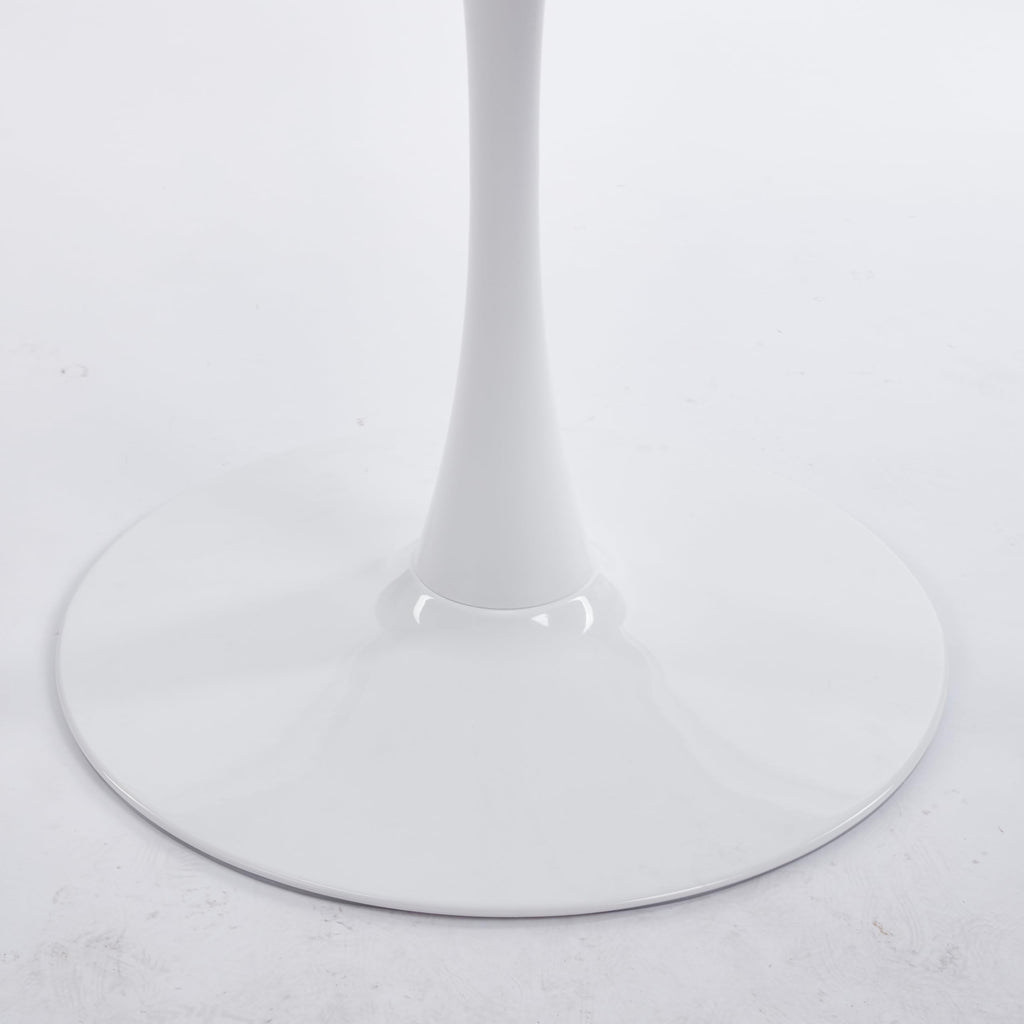 42" Round Tulip Dining Table, Mid-Century Tulip Table Kitchen Tulip Dining Table 2-4 People with MDF Table Top &Metal Base for Office Living Room