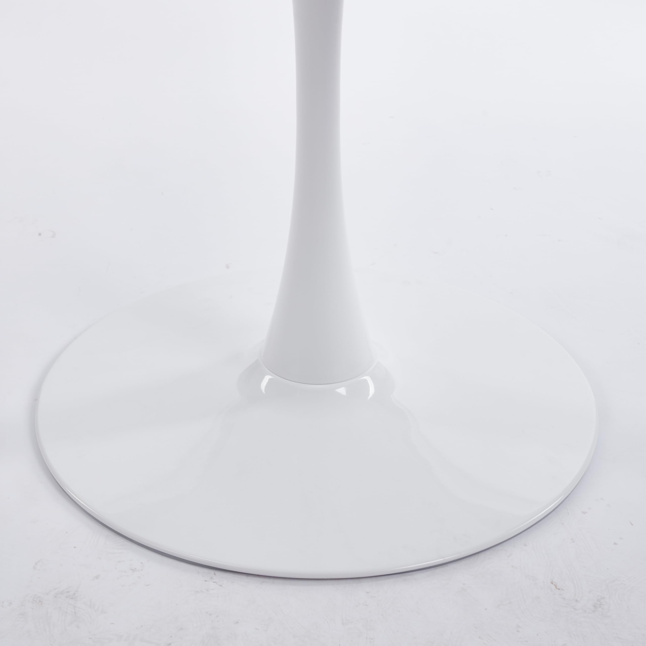 42" Round Tulip Dining Table, Mid-Century Tulip Table Kitchen Tulip Dining Table 2-4 People with MDF Table Top &Metal Base for Office Living Room