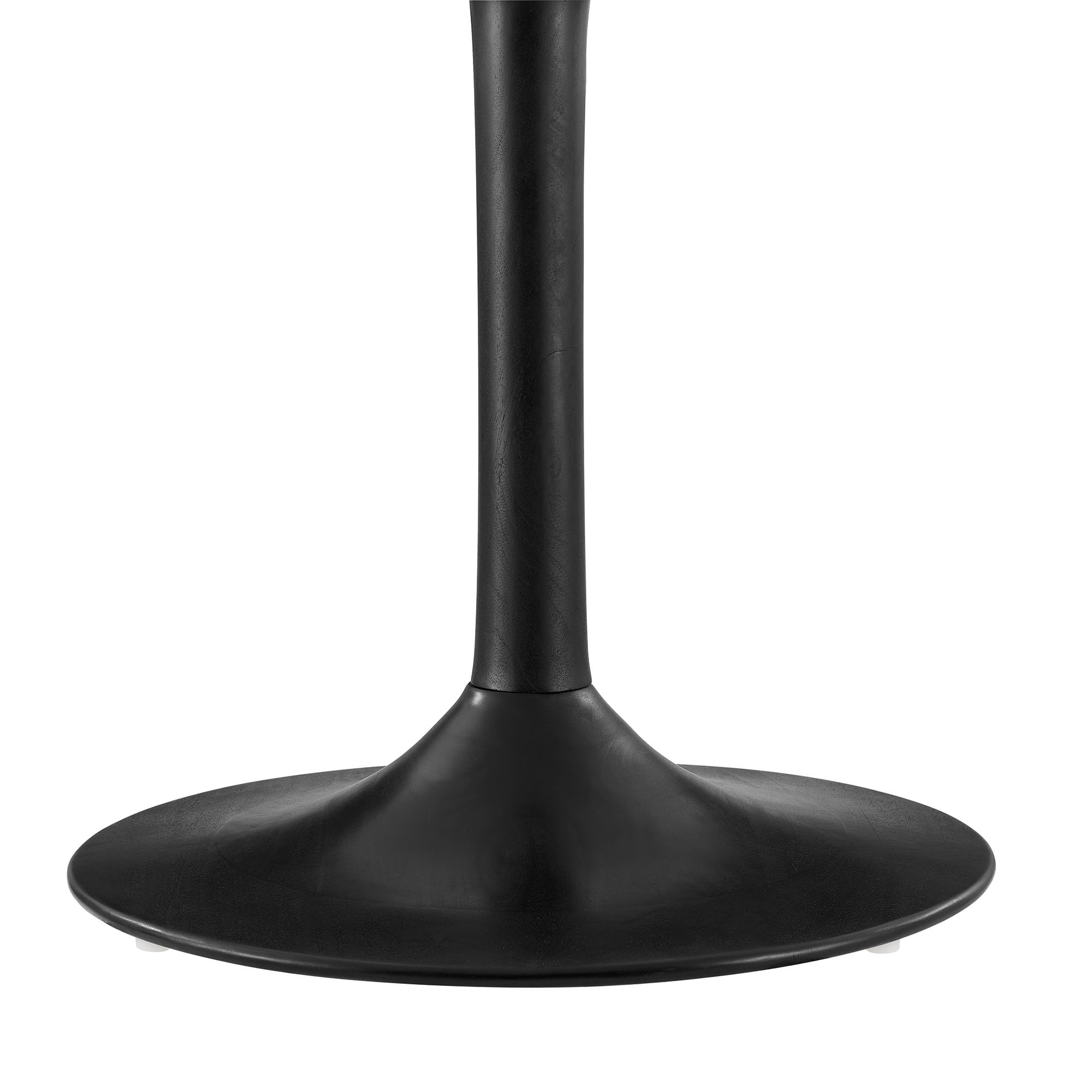 48 Inch Round Wood Dining Table in Black – Solid Mango Wood Tabletop with Pedestal Base - Mid Century Modern Dining Room Furniture - Kitchen Table for 4-6 Person
