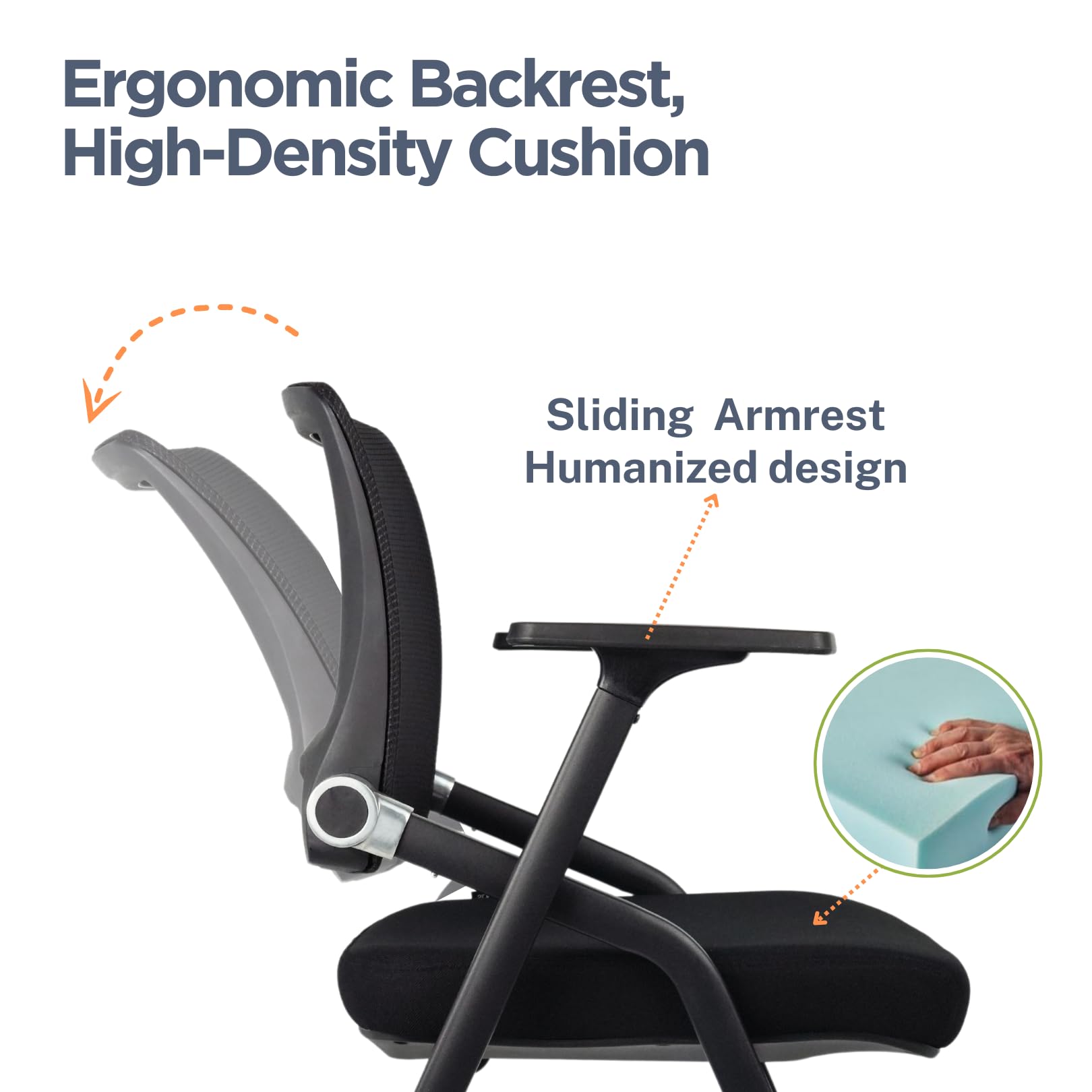 30 Pack Foldable Office Chairs with Wheels, Mesh Back, Arms and Portable - Folding Office Chairs Stackable for Conference Room Chair, Office Guest & Reception & Meeting Chair - (Black) 300 lbs.