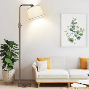 [Upgraded] Dimmable Floor Lamp, 1000 Lumens LED Edison Bulb Included, Modern Arc Standing Tall Brown Floor Lamp for Living Room Bedroom Office Dining Room