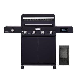 4-Burner Liquid Propane Gas Smart bbq Grill Denali 425 with Cooking Plate(2 Items)