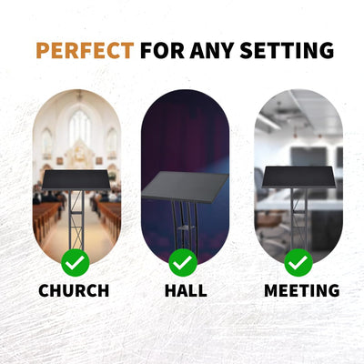 Podium, Modern Metal Podium for Churches, Meetings, Halls