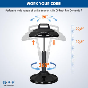 Standing Desk Stool – Ergonomic 360° Swivel Chair with Adjustable Height (19.6–29.8 in) for Comfortable Sitting or Leaning