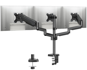 Triple Monitor Stand Mount - 3 Monitors Desk Mount for Computer Screens Up to 27 inch, Triple Monitor Arm, Heavy Duty Monitors Stand, Each Arm Holds 4.4-19.8 lbs, Black